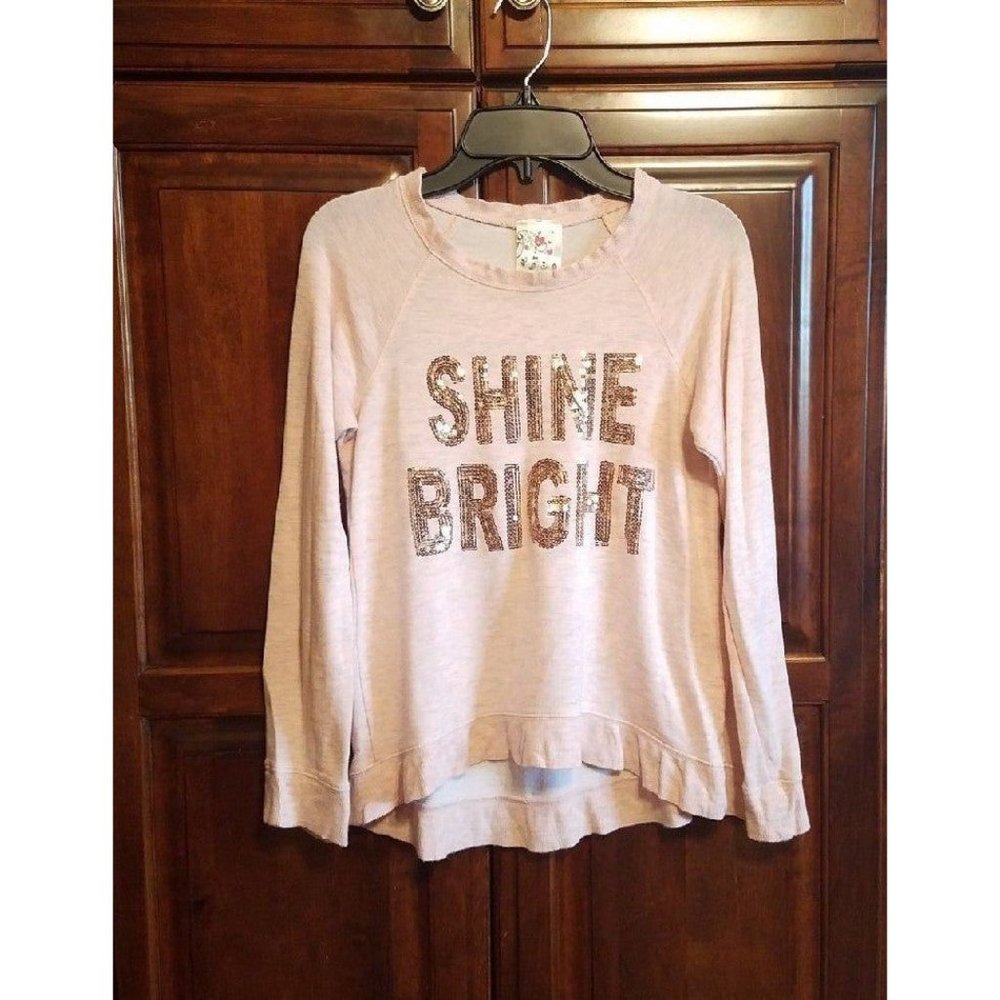 Sequin Long Sleeve Top Girls Size 14